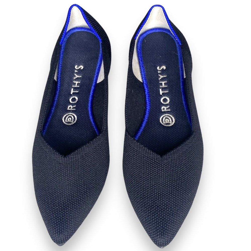 Rothy’s the point black flat shoes size 8